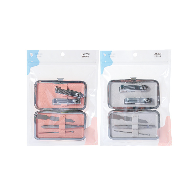 Ramila manicura de acero inoxidable juego de 5 piezas de almacenamiento portátil traje de manicura cortauñas amoladora de uñas Archivo de pulido