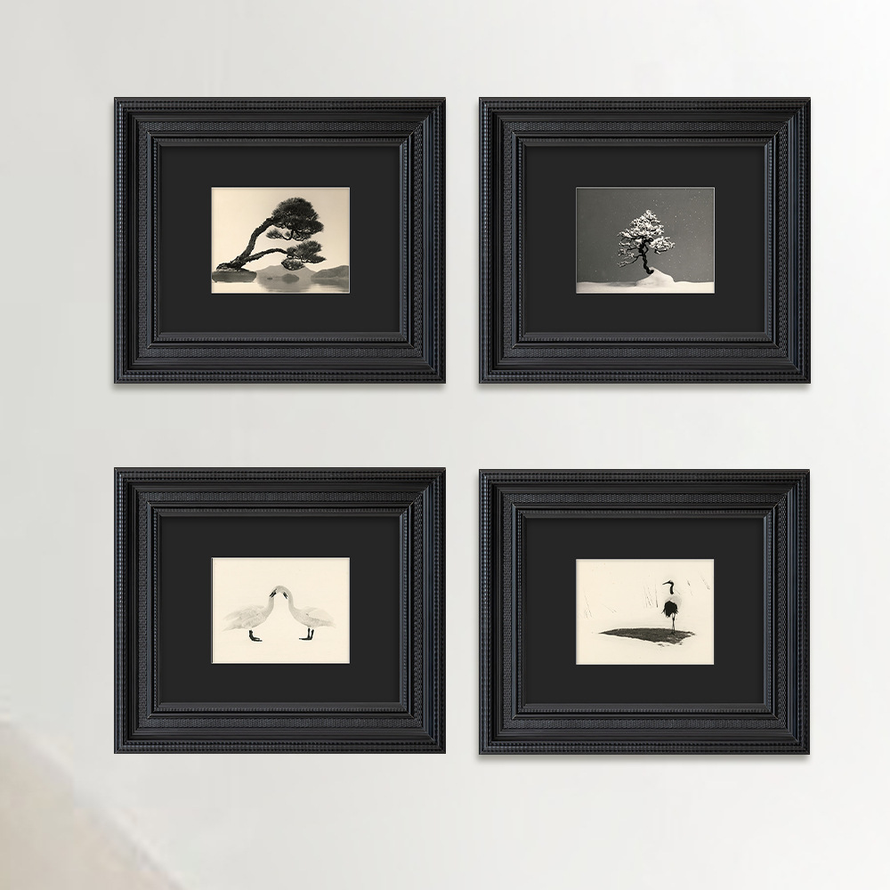 Modern French Living Room Decorative Painting American Retro Hallway Hanging Painting Yamamoto Changnan Black and White Zen Photography Landscape Painting