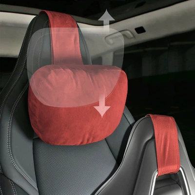 Headrest: Double Buckle Double Strap Neck - red-headrest