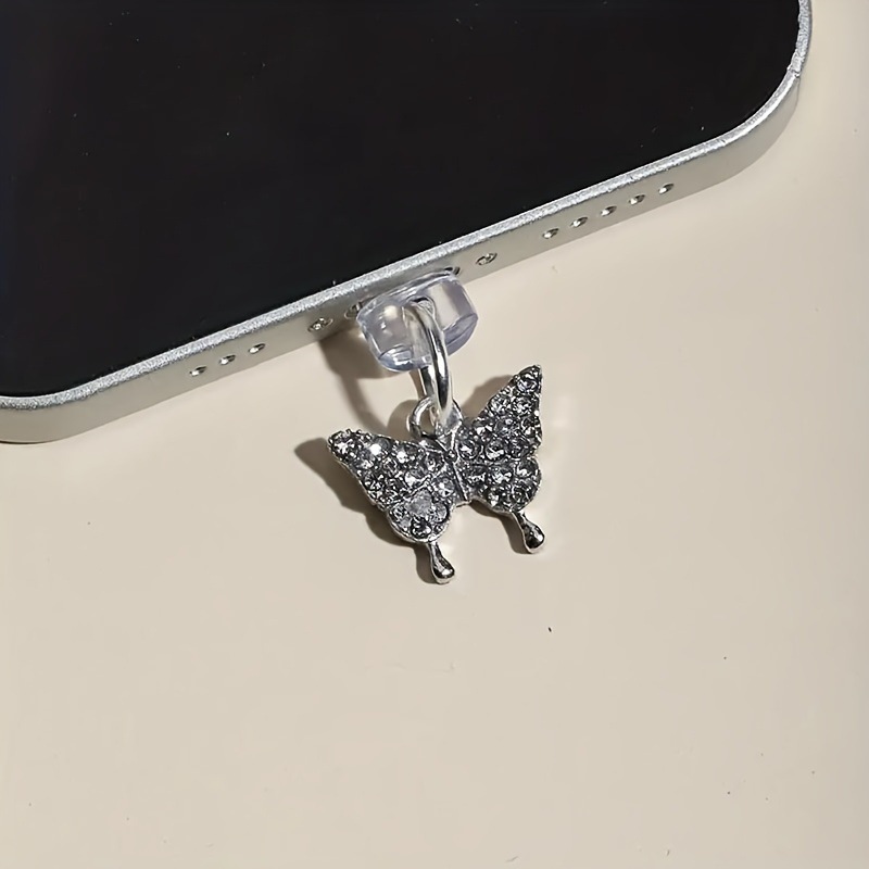 Elegant Butterfly Metal Phone Dust Plug IOS Phone/Type-C/Android…