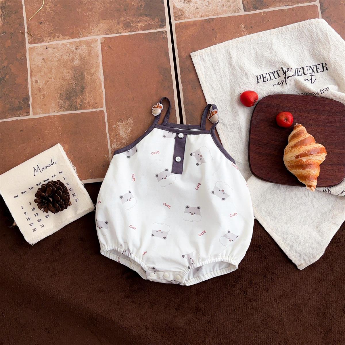 Ropa de bebé, eslingas delgadas de verano, ropa de culo, una nueva clase, estilo coreano, ropa de una pieza, ropa de escalada, ropa de pedal de 1-3 años