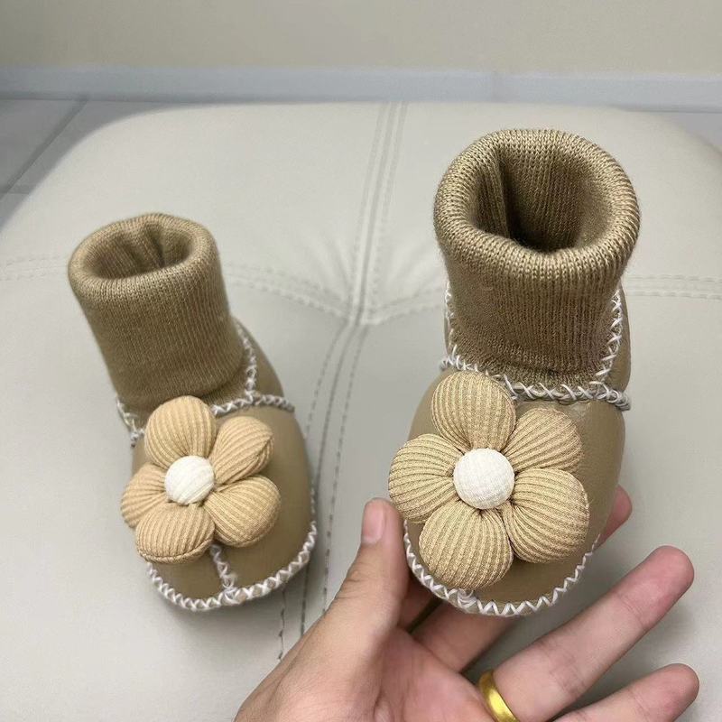 宝宝软底护脚套保暖3-6-12个月防掉加绒棉鞋秋冬加厚新生婴儿鞋子|undefined