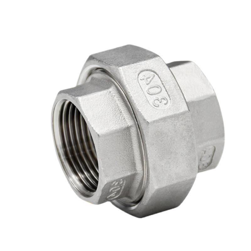 304不锈钢平面活接内螺纹活接由任316四氟垫丝扣油拧4分6分1寸2寸