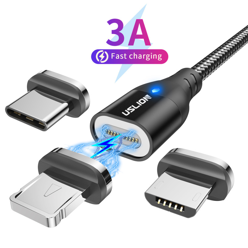 Upgraded 11-pin 3A fast charging cable magnetic charging cable three-in-one for Apple Android Type-c data cable Upgraded 11-pin 3A fast charging cable magnetic charging cable three-in-one for Apple Android Type-c data cable