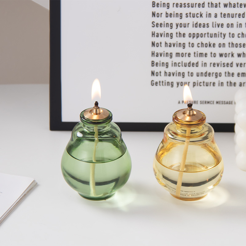 Fábrica directa de vidrio creativo candelabro decoración moderna lámpara de mantequilla sin humo de escritorio