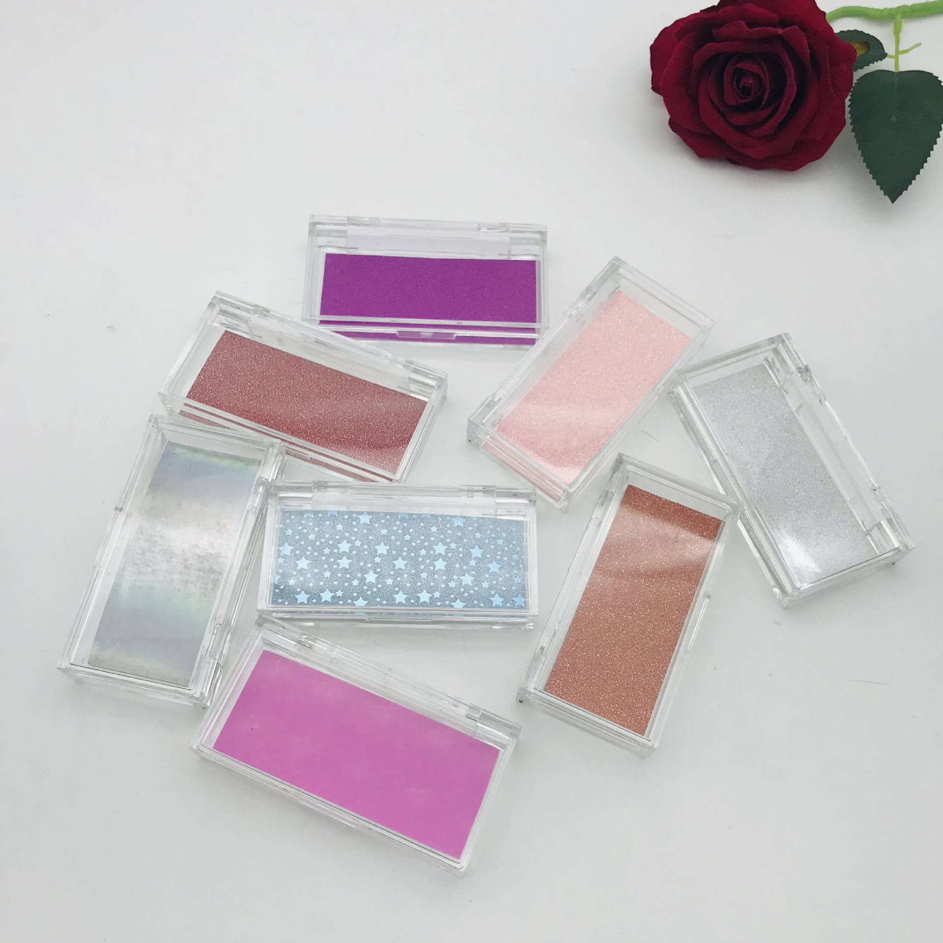 亚克力透明 睫毛盒子 包装盒  长方形款 透明翻盖款 现货秒发