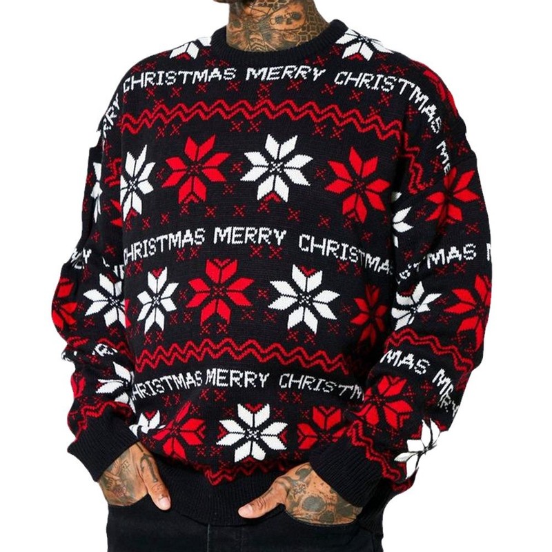 アマゾンのメンズ欧米の秋冬のクリスマスのジャカードのセーターはゆったりとしています。|undefined