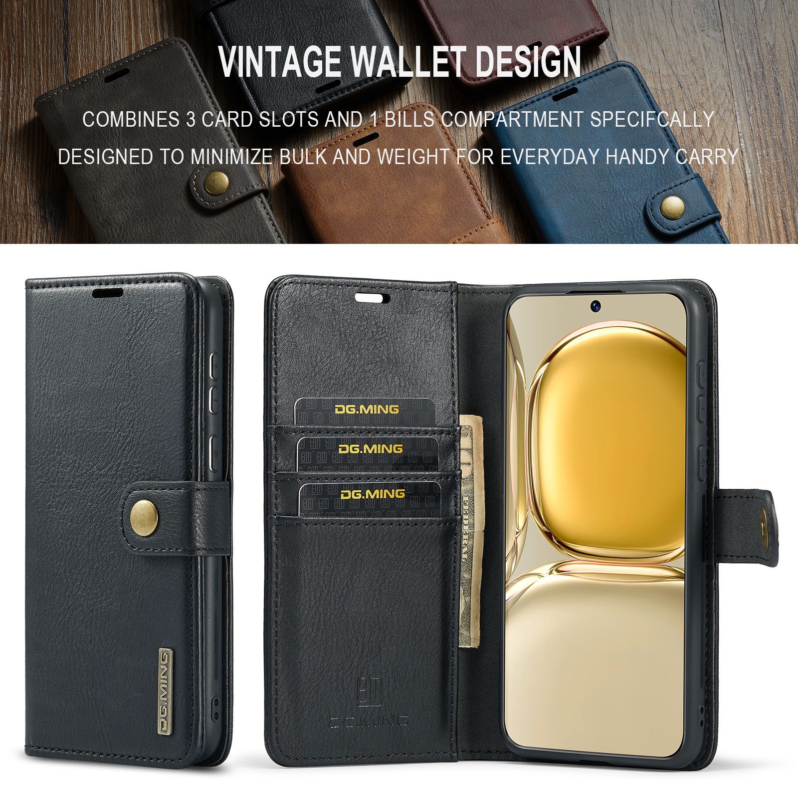 Magnetische Handyhülle Aus Leder Für Huawei P50 Und P50 Pro_voghion.com