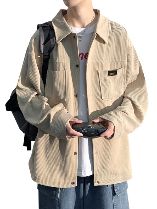 コーデュロイ長袖シャツコート男春秋新作シャツ|undefined