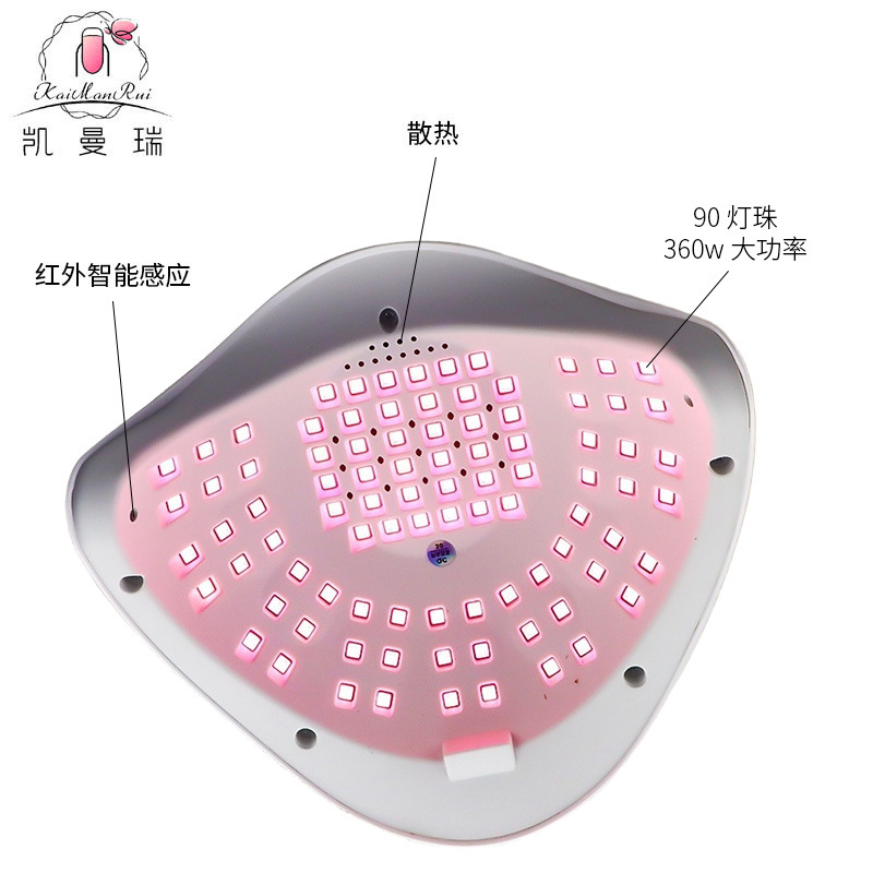 Lámpara de uñas de alta potencia 360W lámpara de uñas de secado rápido esmalte de uñas lámpara de fotocamera de luz roja herramientas de uñas transfronterizas