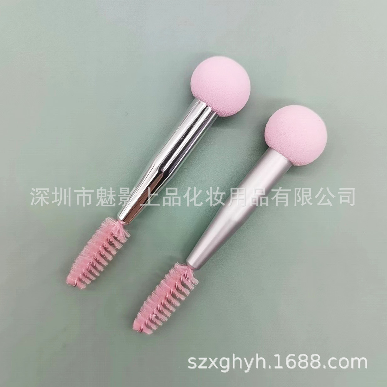 Esponja de doble cabeza cepillo de maquillaje ceja sello ceja polvo ceja líquido crema fácil ceja pestañas formación recubrimiento líquido cepillo