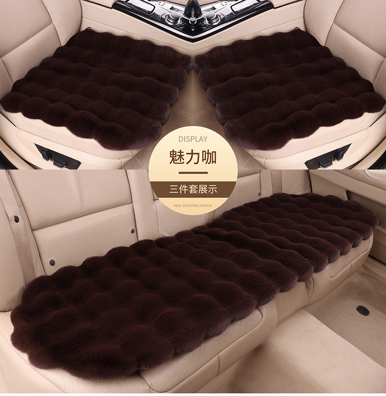 Wholesale Amazon Tm Labeling Value-Added New Bubble Velvet Seat Cushion Autumn and Winter Warm Imitation Fur Rabbit Plush Car Seat Cushion