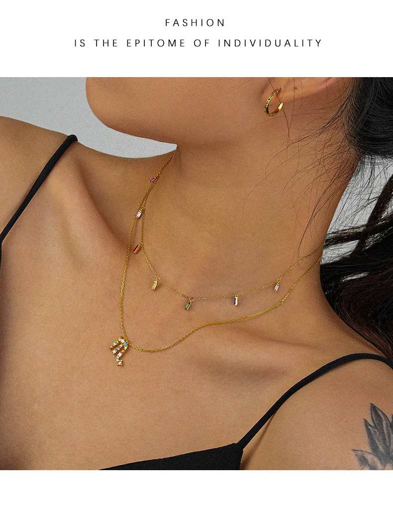 Twisted Rope Chain Chain Type 1 Piece Quantity Holiday, Daily Occasion 925 Sterling Silver Zircon Plating Inlay Constellation Pendant Necklace
