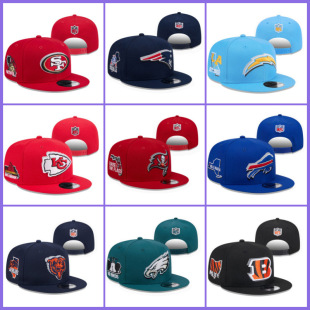 In-Stock American-Style 32-Team Baseball Cap with 3D Embroidery, All-Cotton Curved Cap, Adjustable Hip-Hop Cap