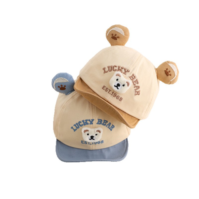 Sombreros de bebé primavera y otoño gorra de pato lindo gorra de béisbol oso pequeño mes pequeño gorra de béisbol de verano bebé hombre