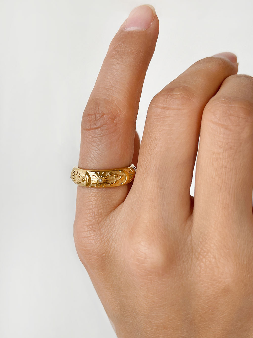 Original Design Star Moon Stainless Steel Plating Inlay Rhinestones Bangle 1 Piece