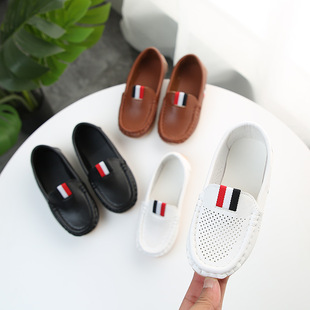 2025 Spring and Autum Popular Kidsren's Leather Shoes, Boys' Soft-Soled Beanie Shoes, Girls' Flats Shoes, One-Legged Baby Shoes