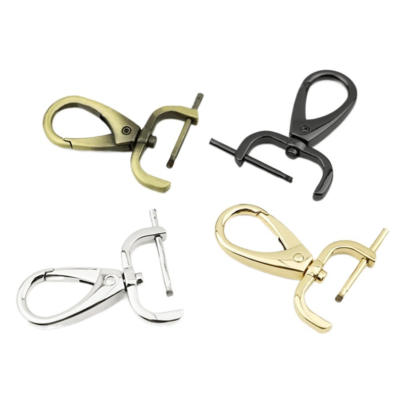 Accesorios de hardware de la bolsa diámetro interior 1 pulgadas 26mm hebilla de pescado de aleación de zinc correa de la bolsa hebilla colgante tornillo extraíble hebilla de gancho de varilla
