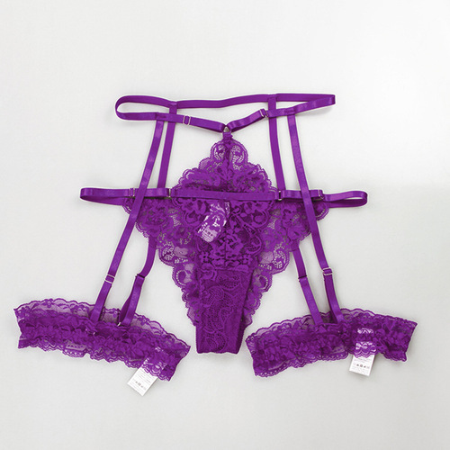2024 Amazon cross-border hot selling large size sexy lingerie set lace multi-color three-piece temptation wholesale