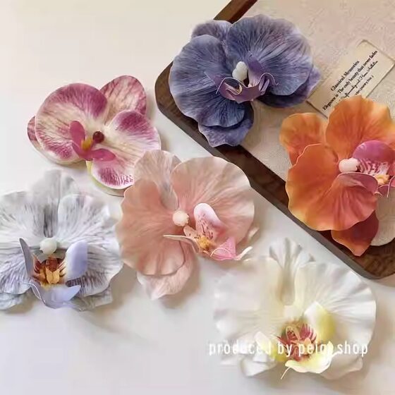 Original New Simulation Phalaenopsis Flower Hairpin Side Bangs Hair Accessories Atmosphere Photographing Seaside Holiday Head