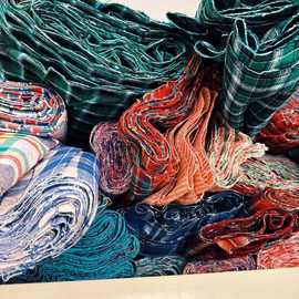 条纹土布全棉加厚手织老土布拼布手工刺子绣布茶席布桌布