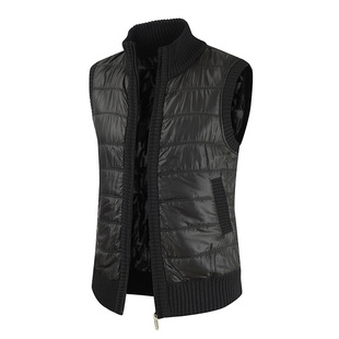 2024 Men's New Stand Collar Zipper Splicing Casual Stand Collar Velvet Vest Youth Popular Vest