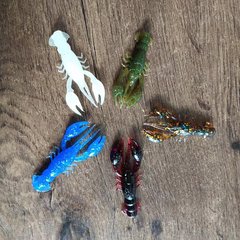 跨境路亞海釣軟餌軟蝦5cm2.2g仿生軟蟲軟體蝦假餌黑魚鱸魚軟餌