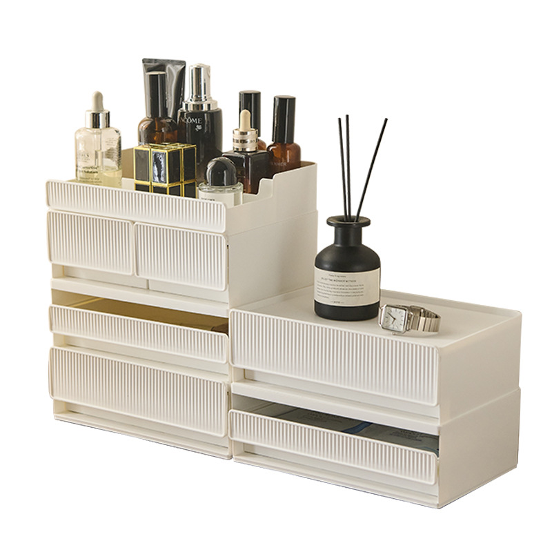 Caja de almacenamiento de papelería El escritorio de la oficina se puede superponer con una caja de almacenamiento de cajón de almacenamiento multicapa para estudiantes de gran capacidad