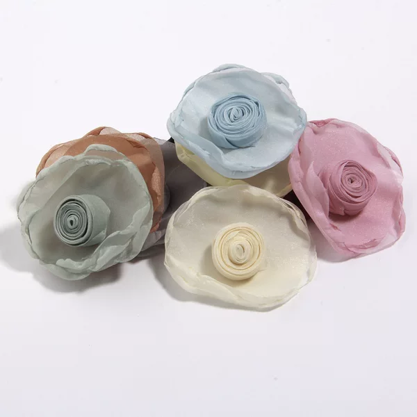 Handmade Flower Accessories, Burnt Edge Multi-Layer Fabric DIY Semi-Finished Necklaces, Corsages, Shoe Flowers, Rose Jewelry Accessories