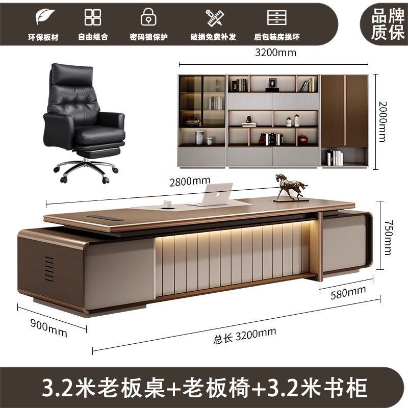 Escritorio de oficina, escritorio de jefe, escritorio pintado, oficina de gerente moderna y sencilla de alta gama, escritorio de presidente, oficina moderna