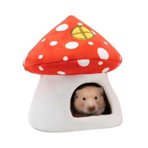 Hamster cotton nest winter warm mushroom house pet golden bear sugar glider supplies cotton velvet winter flower branches shelter