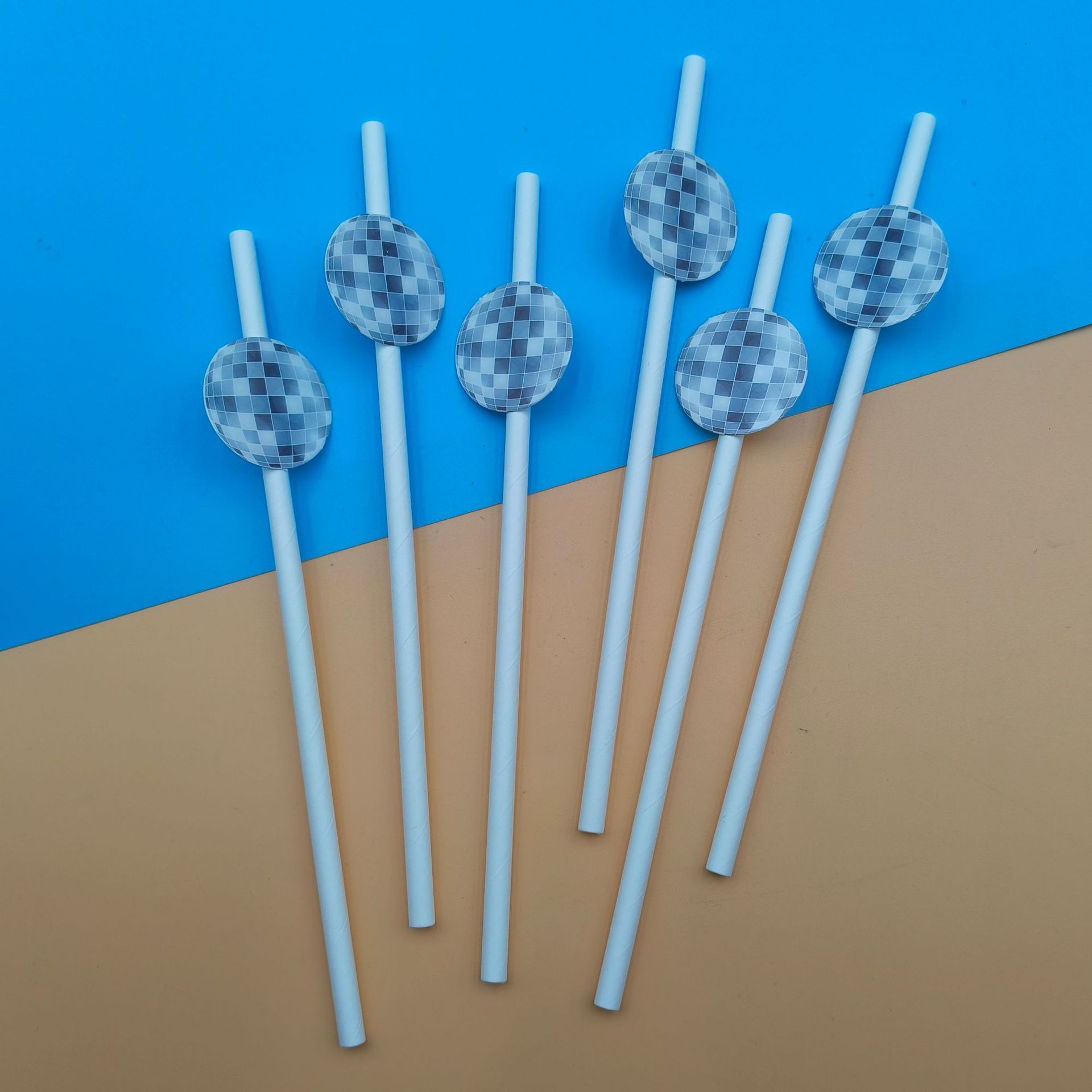 fiesta de bodas Disco desechable degradable mesa de postre pastel cóctel fiesta decoración papel paja