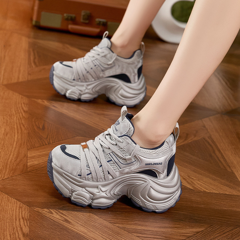 厚底老爹鞋女款2025秋季新款韩版潮休闲运动鞋百搭软底内增高女鞋|undefined