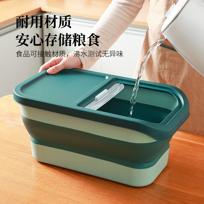 Amazon 折りたたみ式ドッグフードバケツキッチン防カビ防湿穀物保存バケツ米保存バケツ小麦粉バケツ米箱工場供給|undefined
