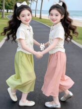 女童夏装中式套装汉服2026新款中大童儿童国风夏季阔腿裤两件套