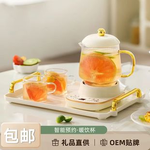 Pure Glass Mini Health Cup with Gift Box, Integrated Stewing and Brewing Pot, Office Health Pot Gift with Intelligent Temperature Control