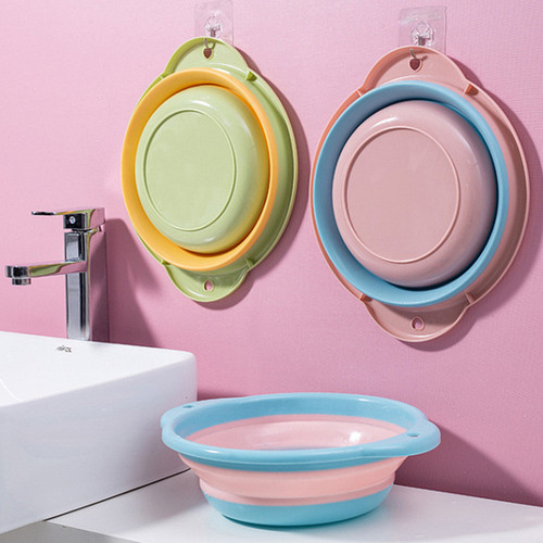 Telescopic folding washbasin, travel portable small basin, student dormitory plastic laundry basin, home private wash basin