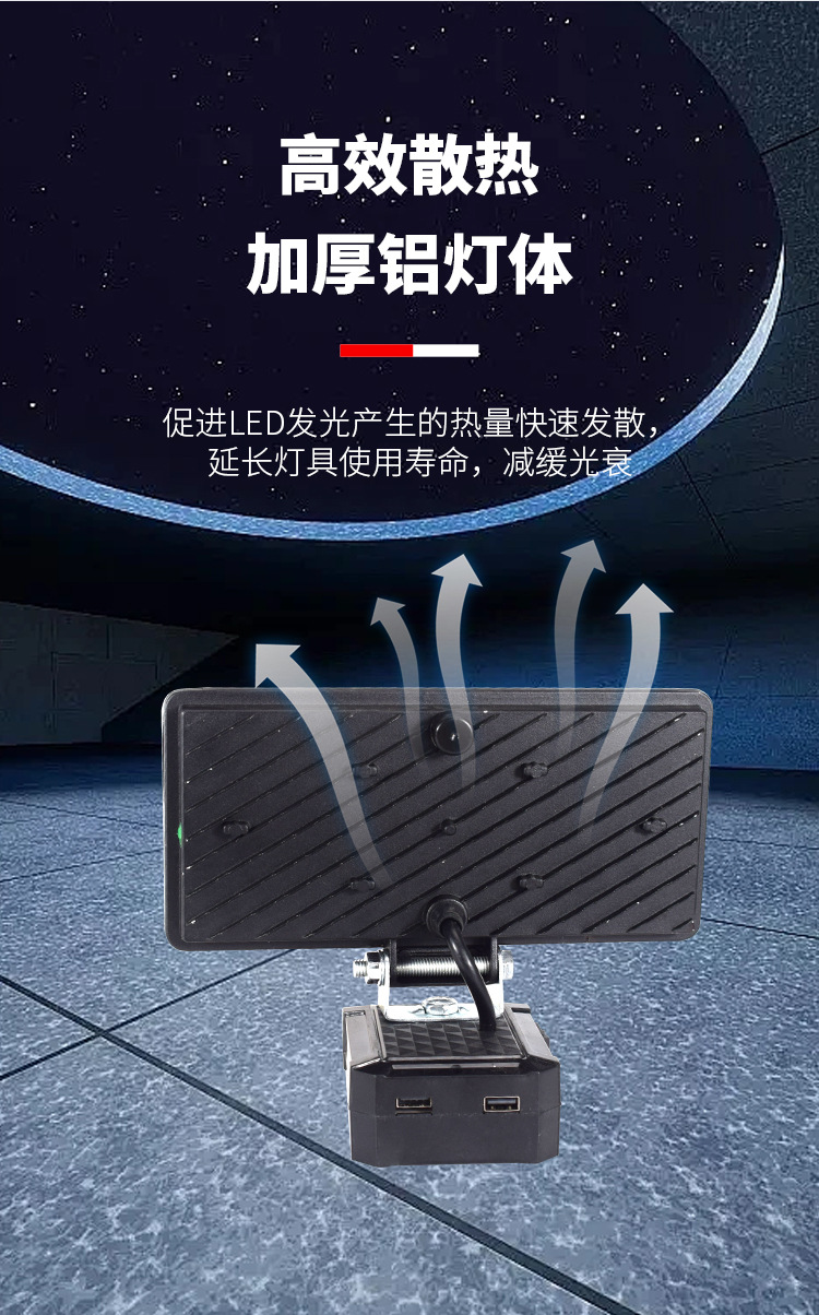 Suitable for Dayi Makita Lithium Battery Work Lamp LED Lighting Outdoor Emergency Spotlight Maintenance Lamp Tool