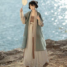 遇锦记原创汉服女【溪清棠】宋制宋抹褙子齐腰裙对襟印花春夏款正