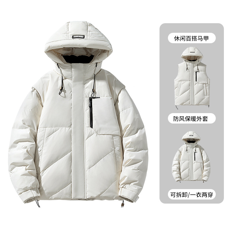 Mangas desmontables nuevas normas nacionales 90 blancas de invierno chaqueta de trabajo chaqueta de hombre transfronteriza personalizada engrosada