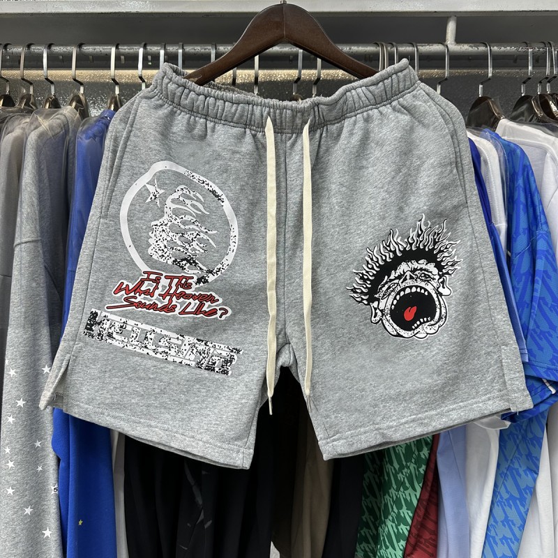 【Impresión Digital】Camiseta de manga corta informal y versátil Hell Star, éxito de ventas transfronterizo, conjunto de pantalones cortos para parejas, entrega rápida