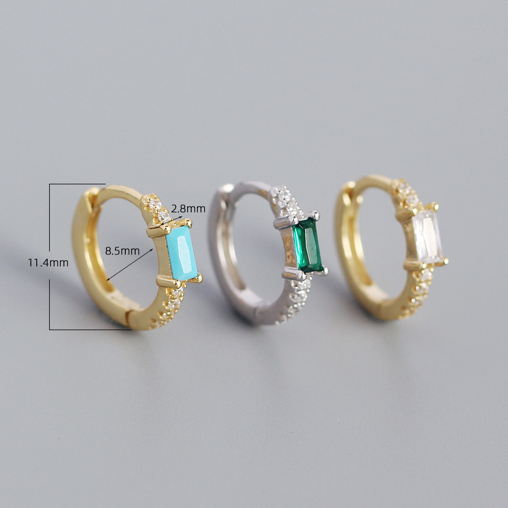Geometric Fashion Gem Plating Earrings display picture 2