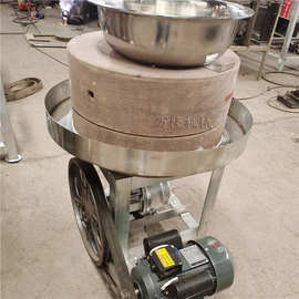 黄豆电动石磨机传统工艺制作芝麻酱机麦麸分离杂粮玉米石磨面粉机