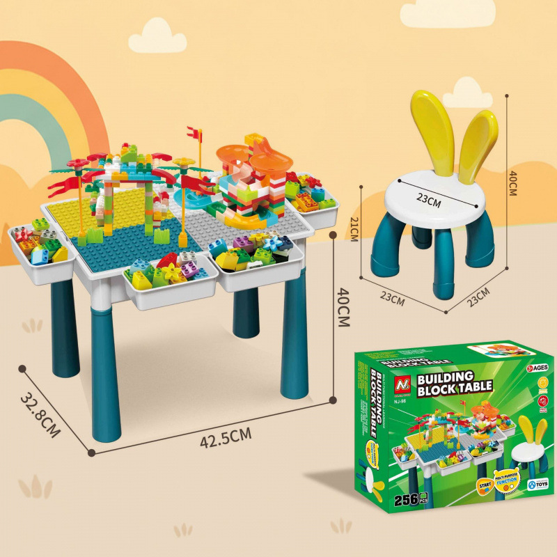 Oreo de conejo multifuncional gran partícula mesa de bloques de construcción gran partícula ensamblaje puzzle juguetes infantiles aprendizaje multifuncional bebé