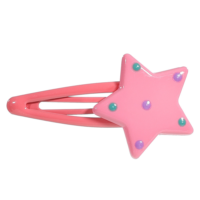 Dopamina ondulado punto estrellas clip para el cabello de una chica encantadora cabello roto peluquete clip para el cabello de alto nivel clip para el cabello