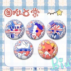 CH countryhumans porcelain beauty UK Russia France laser steel pendants