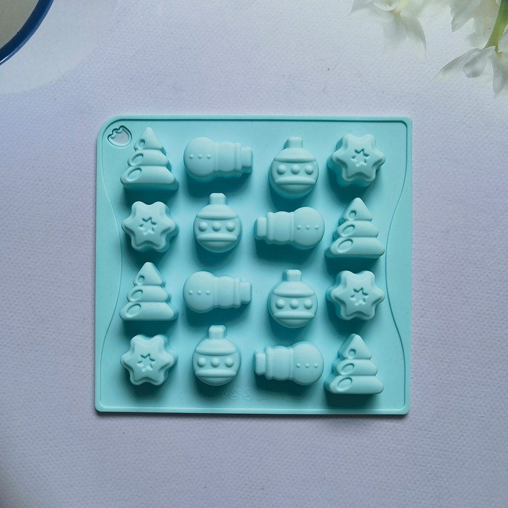 16 muñeco de nieve de árboles 73 molde de silicona pastel helado pudín molde de postre jabón utensilios