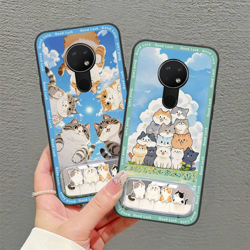 Suitable for Nokia Mobile Phone Cases, Silicone Trendy Stand Soft Case, Cartoon New Style, Dustproof, Full Edge Protection, Digital Youth Style