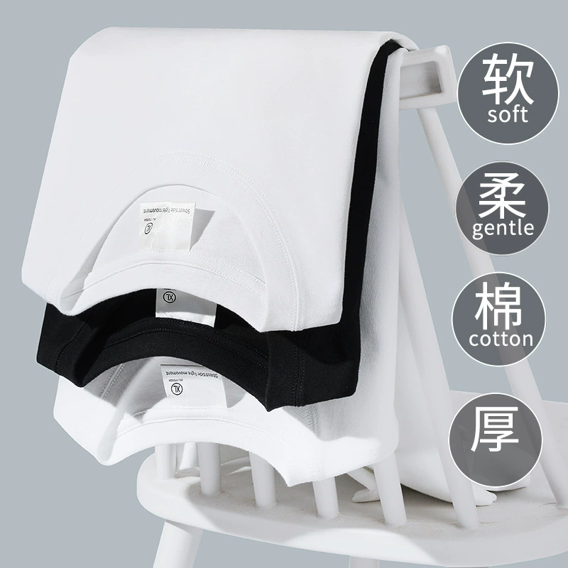 Тяжелая 260 г 32 двойная пряжа Мужская и женская такая же модная футболка в гонконгском стиле хип-хоп