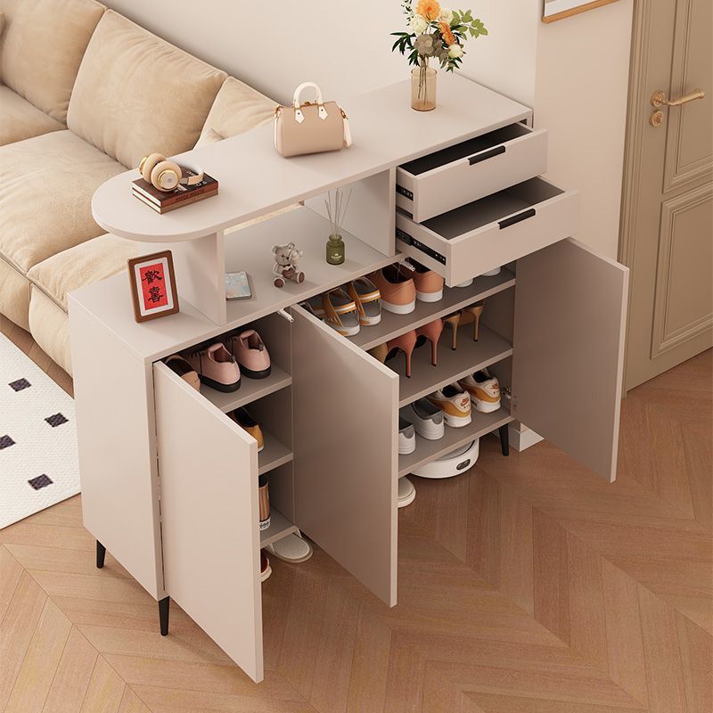 Entrance Cabinet Facing the Door, Integrated Shoe Cabinet, Small Apartment Sofa Side Cabinet, Modern Simple Solid Wood Living Room Partition Cabinet